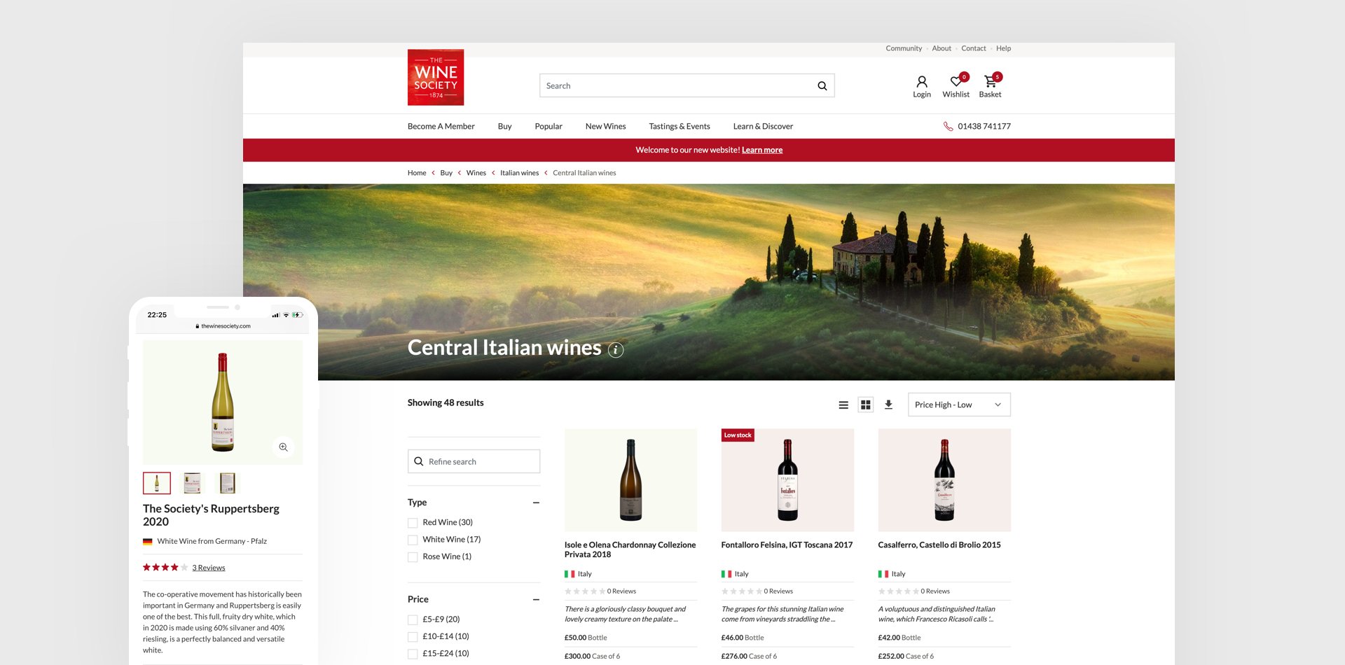 Images of The Wine Society website